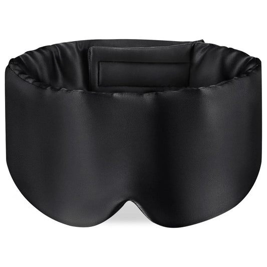 Antifaz Grande - Máscara de Seda para Dormir Ajustable Negra | Tienda Green Life